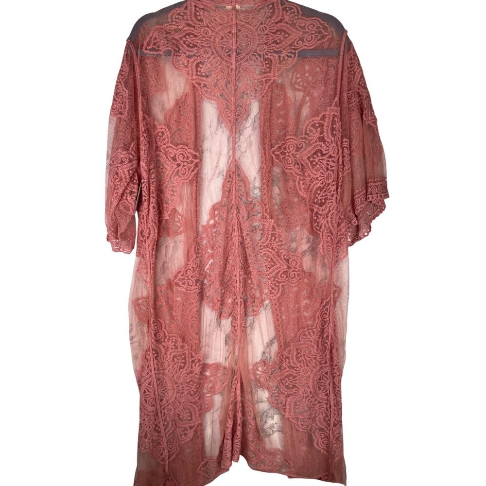 Time And Tru Mauve Glow Lace Layering Piece L-XL - Picture 2 of 7